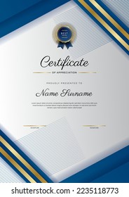 Clean and modern certificate template design with abstract vector decoration elements