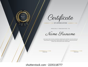 Clean and modern certificate template design with abstract vector decoration elements