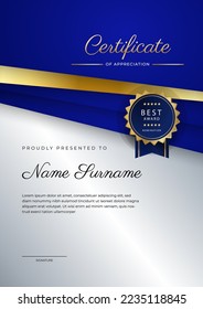 Clean and modern certificate template design with abstract vector decoration elements