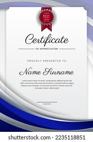 Clean and modern certificate template design with abstract vector decoration elements
