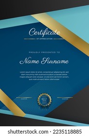 Clean and modern certificate template design with abstract vector decoration elements