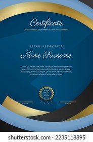 Clean and modern certificate template design with abstract vector decoration elements