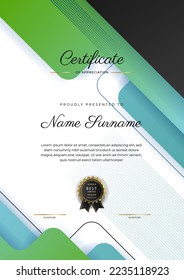 Clean and modern certificate template design with abstract vector decoration elements