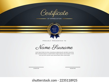 Clean and modern certificate template design with abstract vector decoration elements