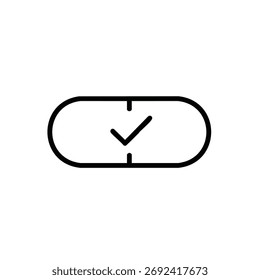 Ícone de marca de seleção limpo e moderno significa aprovação e sucesso. Perfeito para sites, aplicativos e apresentações que precisam transmitir a conclusão e validação instantaneamente.