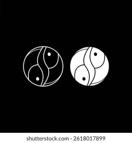 Um logotipo de peixe circular limpo e moderno, simbolizando a natureza, harmonia e fluxo. Ideal para frutos do mar, marinhos ou necessidades de marca eco-friendly.