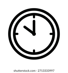 Ícone de relógio limpo e moderno representando hora, cronograma e duração, isolado em
