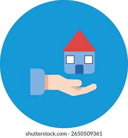 A clean, modern collection of minimal flat icons representing various aspects of housing and real estate, perfect for web or print design projects.