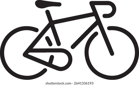 A clean and modern continuous line drawing of a bicycle. Simple and elegant, perfect for eco-friendly themes, travel prints, or minimal lifestyle branding.