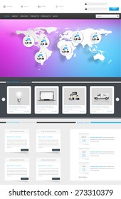 Clean Modern Corporate Website Template Design Vector Eps 10 Illustration