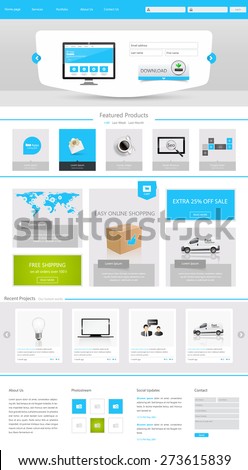 Clean Modern Corporate Website Template Design Vector Eps 10 Illustration