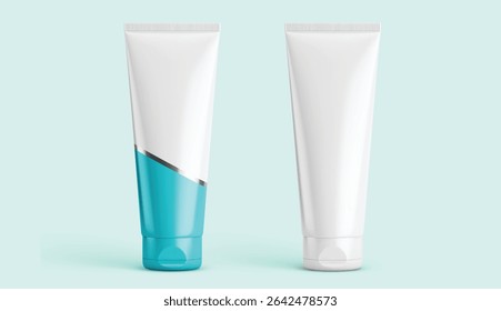 Clean  Modern Cosmetic Tube Mockup Realistic EPS Vector Design for Branding  Packaging
