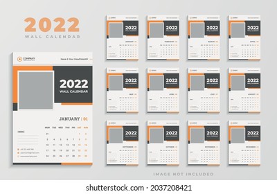 Diseño de calendario de pared creativo 2022