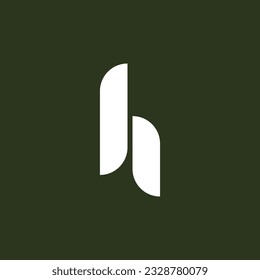 Clean modern creative H logo design with dark green background. Simple H Monogram logo design