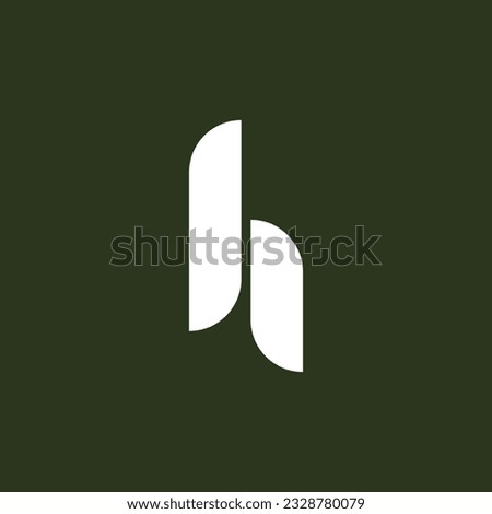 Clean modern creative H logo design with dark green background. Simple H Monogram logo design