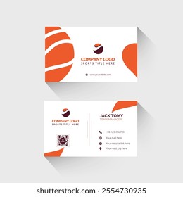 Clean and modern creative sports business card design template for sports lovers.