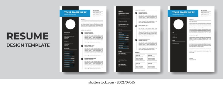 Clean Modern CV Resume and Cover Letter Layout Vector Template for Business Job Applications, Minimalist resume cv template,  
Resume design template, cv design, multipurpose resume design