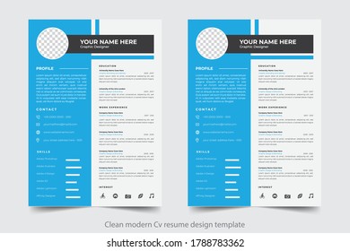 Clean Modern Cv Resume Design Template 