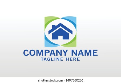 Clean and modern design of real estate and city building logo template
