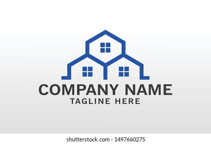 Clean and modern design of real estate and city building logo template