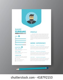 Clean modern design template of resume or CV,vector illustration