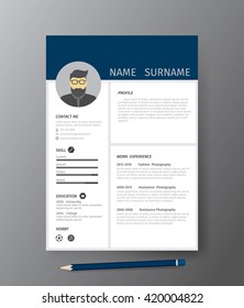 Clean modern design template of  resume or CV,vector illustration