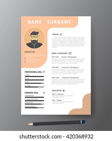 Clean modern design template of  resume or CV,vector illustration