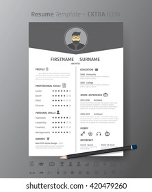 Clean modern design template of  resume or CV,vector illustration