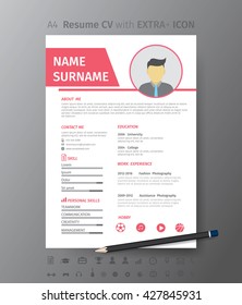 Clean modern design template of  resume or CV,vector illustration