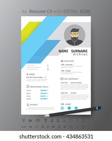 Clean modern design template of  resume or CV,vector illustration