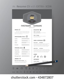 Clean modern design template of  resume or CV,vector illustration 