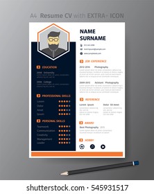 Clean modern design template of  resume or CV,vector illustration