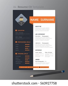 Clean modern design template of  resume or CV,vector illustration