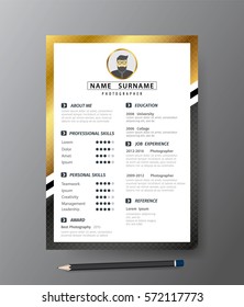 Clean modern design template of  resume or CV,vector illustration