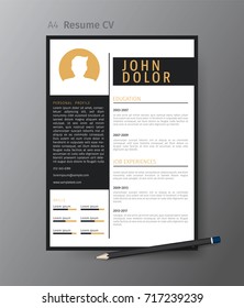 Clean modern design template of  resume or CV,vector illustration
