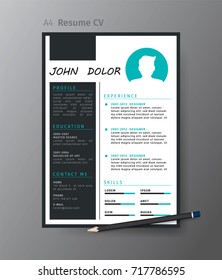 Clean modern design template of  resume or CV,vector illustration