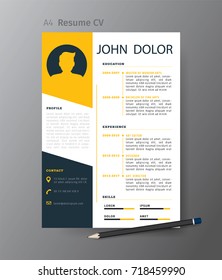 Clean modern design template of  resume or CV,vector illustration