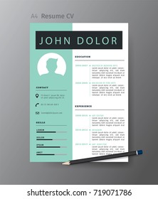Clean modern design template of  resume or CV,vector illustration