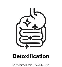 Clean and modern detoxification icon representing the body’s natural cleansing and toxin removal process. Ideal for health, wellness, and medical-related designs.