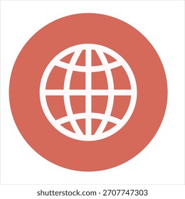 A clean and modern earth icon featuring a simplified globe design, representing global connection, world map, international communication, and environmental concepts. Perfect for web, apps, and infogr