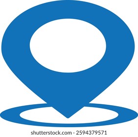 A clean, modern, and easily recognizable blue location pin icon, perfect for digital maps, navigation apps, or websites. Location icon.