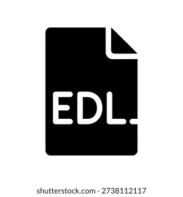 Clean and modern EDL logo icon with sharp edges on a sleek black background, ideal for branding and digital use.