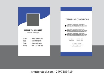 Clean modern employee id card design