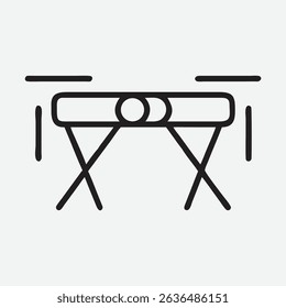 Clean and Modern Expandable Table Icon in Line Art Style
