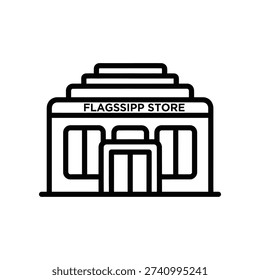 Clean and modern flagship store icon in flat vector style, perfect for retail branding, business presentations, and commercial marketing materials.