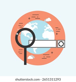 Un icono de diseño plano limpio y moderno con una interfaz de barra de búsqueda minimalista, perfecto para Sitios web, App e interfaces de usuario. Incluye Elementos de búsqueda esenciales.