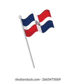 Ilustração de design plano limpo e moderno da bandeira dominicana