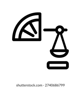Clean and modern flat design illustration of essential surveying tools including tripod, leveling rod, and theodolite in black and white line art style.