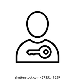 Icono de llave y candado de diseño plano limpio y moderno, perfecto para conceptos de seguridad, privacidad, acceso y protección en medios digitales e impresos.