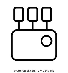 Clean and modern flat design smartphone charging symbol with three battery levels, ideal for tech apps and user interfaces.